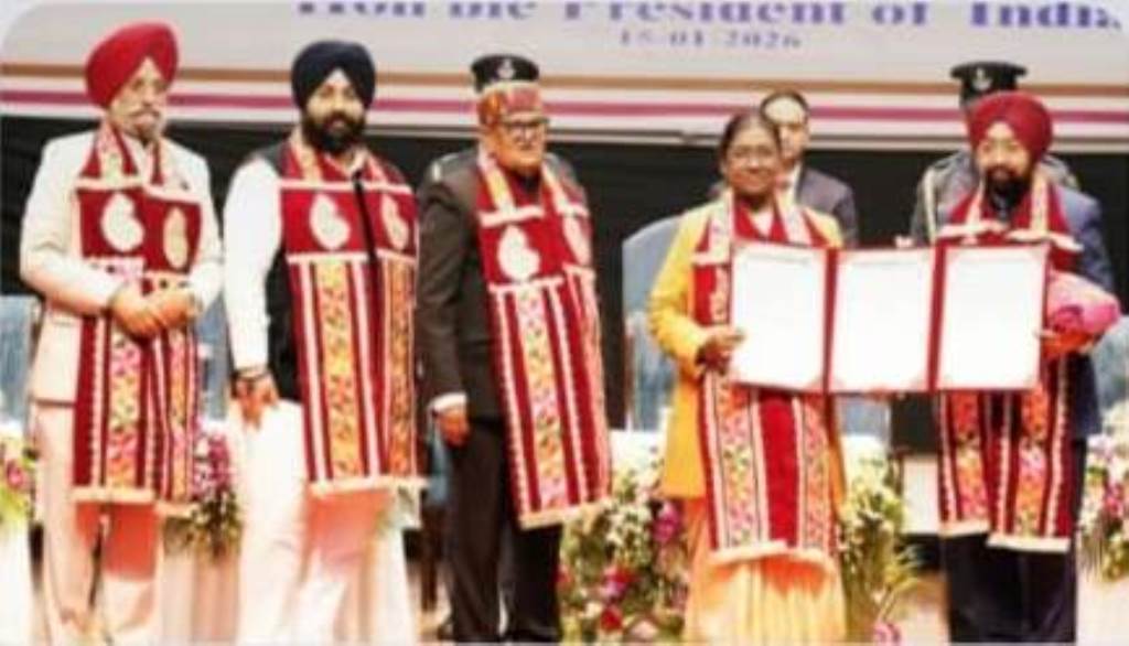 The President conferred an honorary doctorate on Member of Parliament Dr Vikramjit Singh Sahney